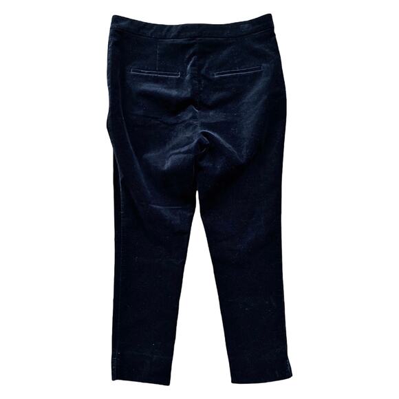 ANN TAYLOR Velvet Pants Straight Leg Black High Rise Pockets Cotton 8 EUC - Picture 5 of 11